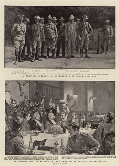 Egy eredménytelen ügy, Konferencia De Wet tábornokkal, A londoni skót üdvözlet a CIV-ben a halloween-i CIV-ben alkotó: Henry Marriott Paget